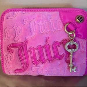 Juicy Couture Pink Embroidered Wallet with Key Charm